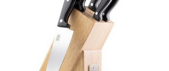 Sabatier Professional 5 Piece Oak Knife Block Set - Bakewell Cookshop