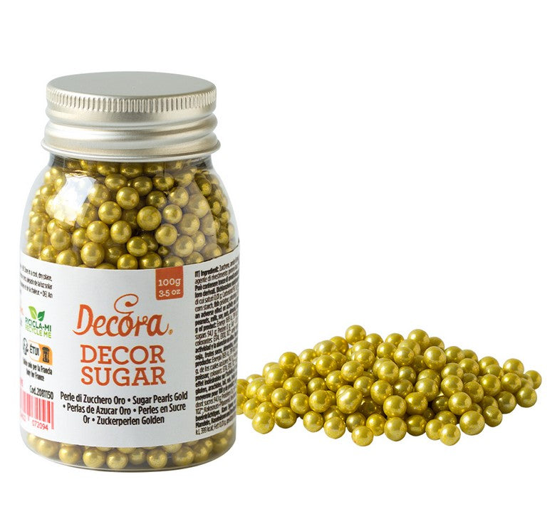 Decora Sugar Pearls -  Gold