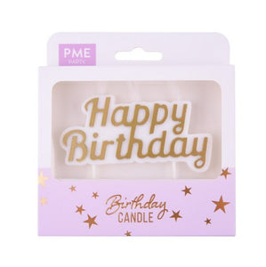 PME Happy Birthday Candle - Gold