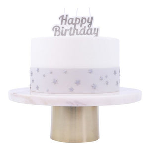 PME Happy Birthday Candle - Silver