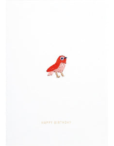 Color embroidery happy birthday card