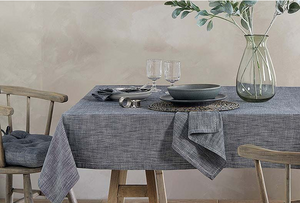 Walton's Chambray Tablecloth - Flint Blue (130x230cm)