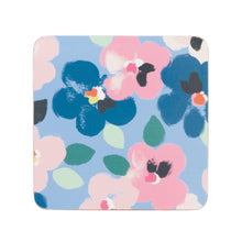 Load image into Gallery viewer, Cath Kidston Painted Pansies Blue 4pk Cork Back Coasters
