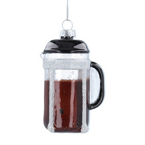 Gisela Graham Glass Decoration - Coffee Cafetiere