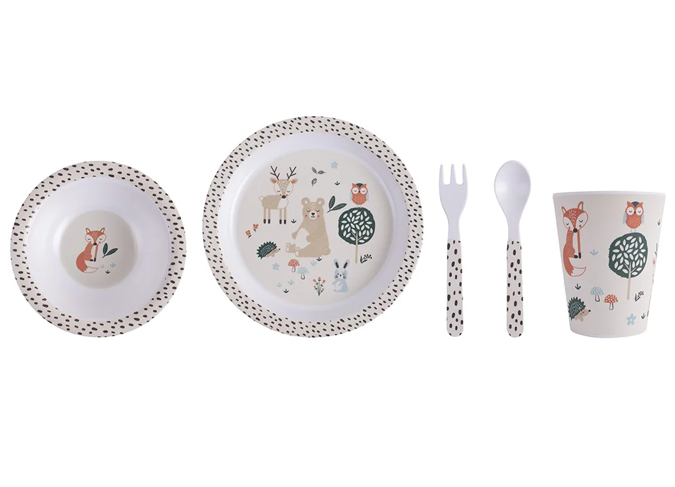 Ladelle Kids 5 Piece Dinner Set - Woodland