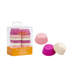 Decora Mini Muffin Baking Cups - Pink & White Assorted