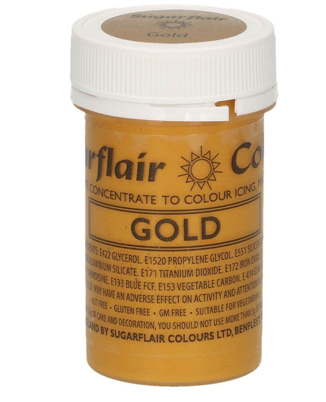 Sugarflair Paste Colour - Satin Gold