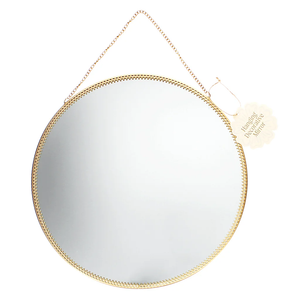 Rex  Hanging Mirror Round Gold Tone 29cm