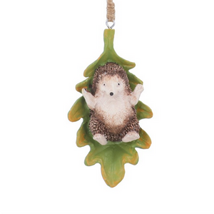 Gisela Graham Resin Hedgehog on Leaf Dec