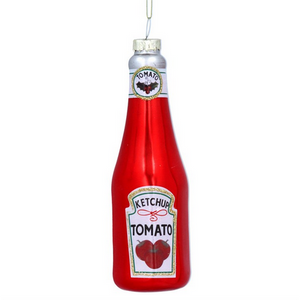 Gisela Graham Glass Decoration - Bottle of Ketchup