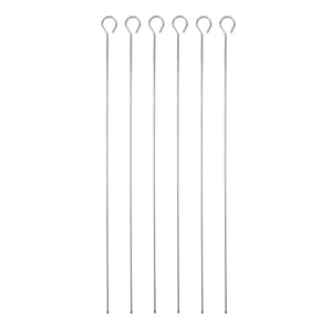 MasterClass Stainless Steel Flat Sided Skewers, Set of 6, 40cm