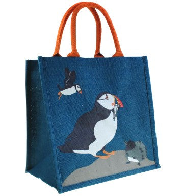 Natures Craft Puffin & Chick Jute Bag