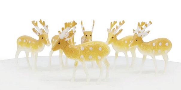 Anniversary House Reindeer Plastic Cake Toppers - Pack of 6