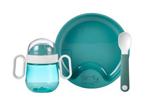 Load image into Gallery viewer, Mepal Mio Baby Dinnerware Set of 3 - Deep Turquoise
