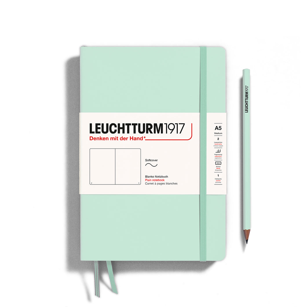 Leuchtturm A5 Softcover Plain Notebook Mint Green